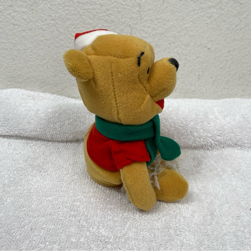 Vintage Disney Winnie The Pooh Santa Hat Scarf Small Plush Kids Collectible - Picture 4 of 11